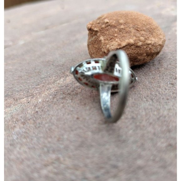 Antique Silver CARNELIAN Ring SZ 5.5 Beautiful Ring Lovely Setting - Picture 5 of 6